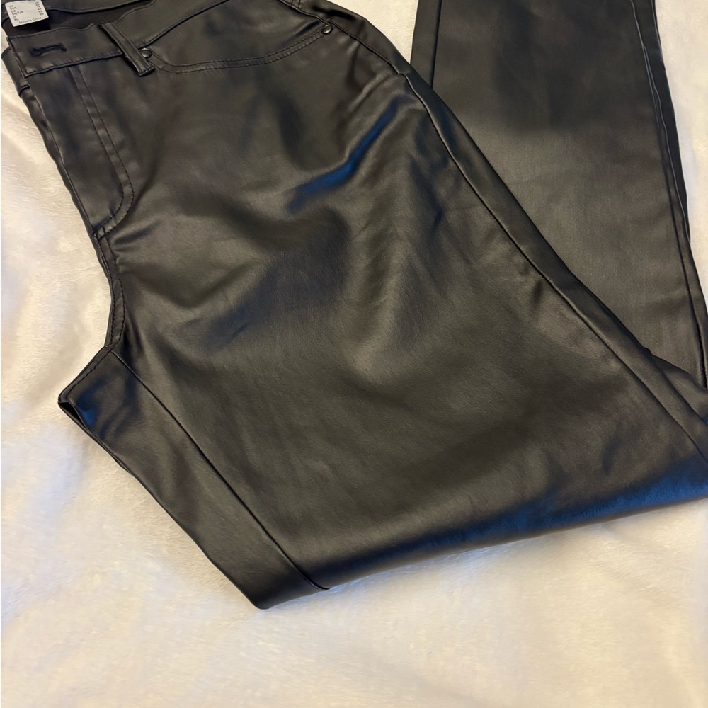 Sleek Black Faux Leather Pants